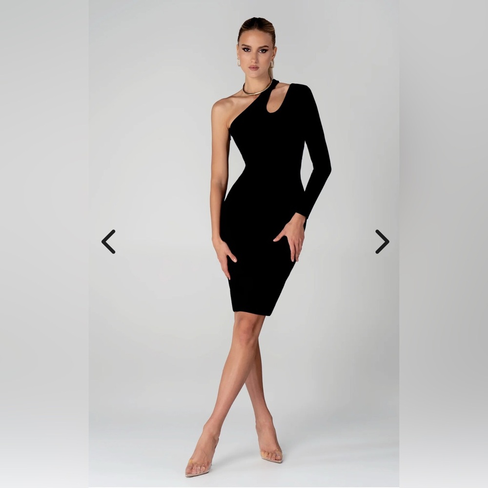 NWT Aliava Hilda Ponte De Roma Cutout Midi Dress (Black size small women’s